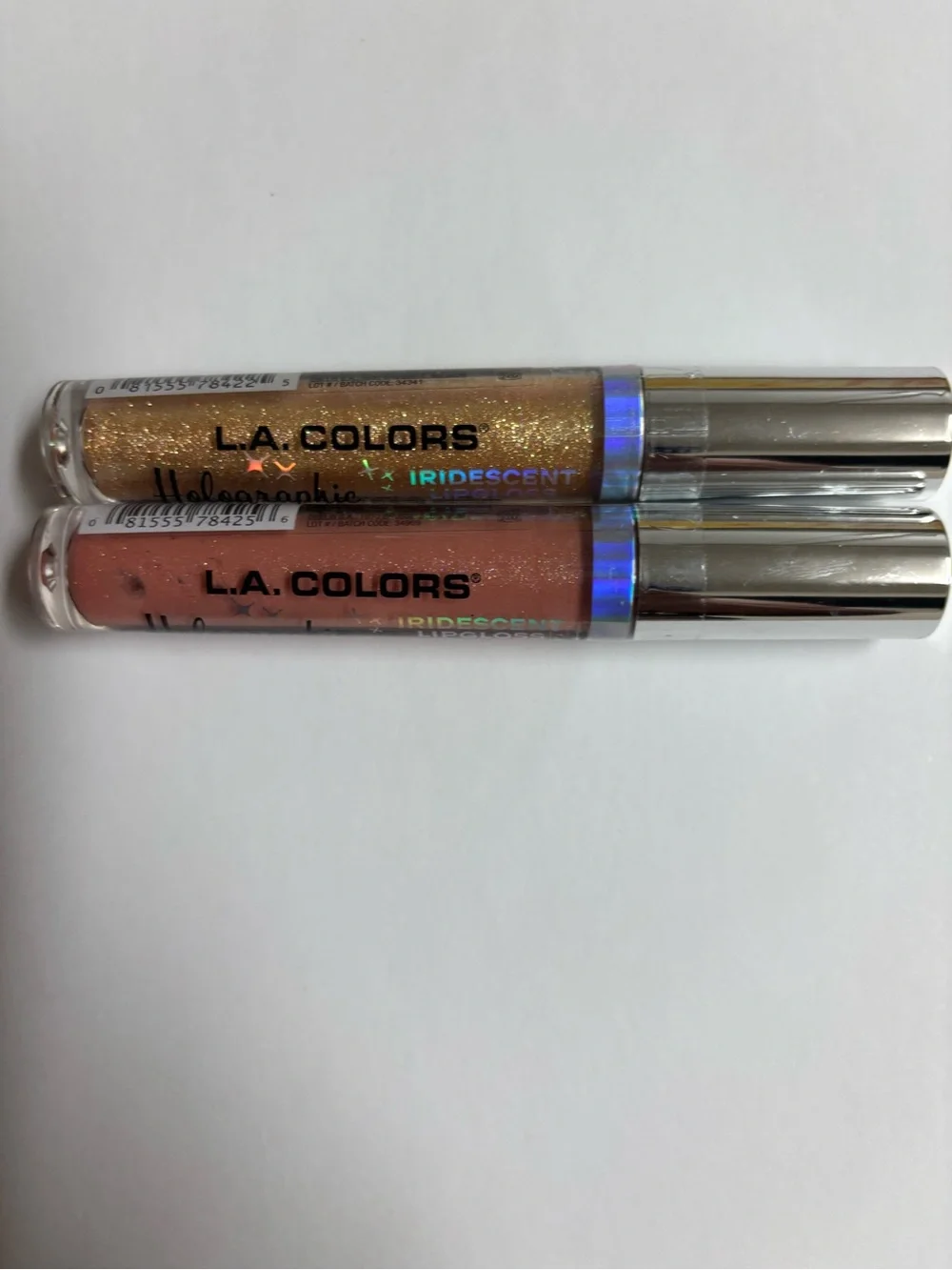 L.A. COLORS Iridescent Lip Gloss Duo - Gold & Peachy Nude